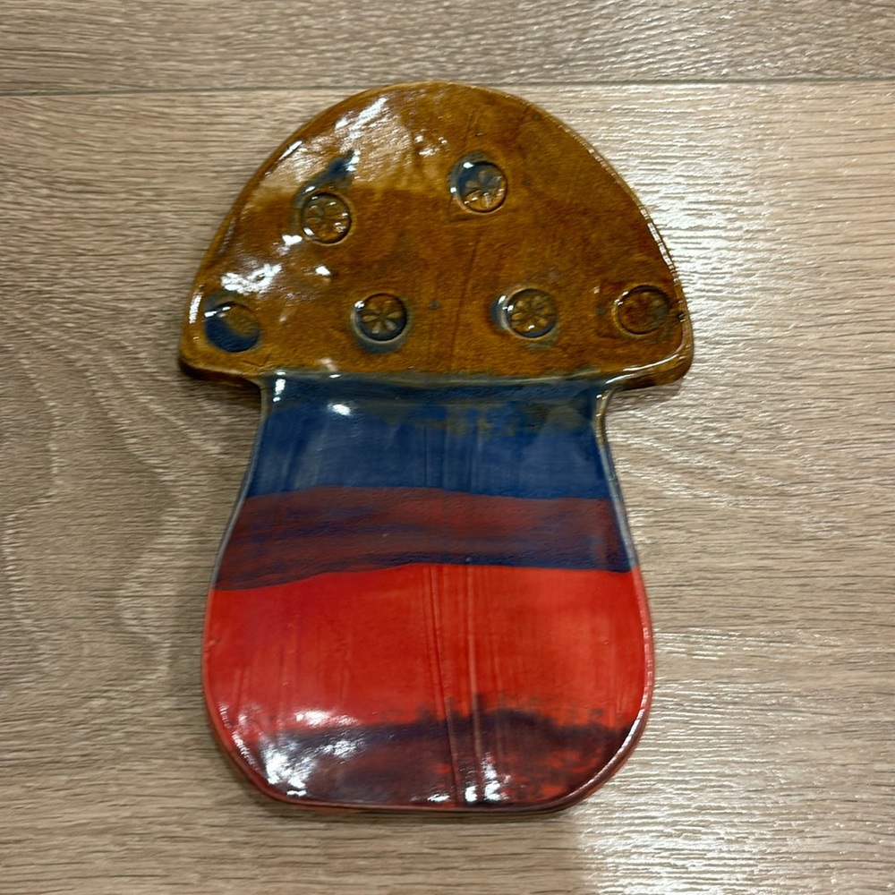 New Handmade Pottery Mushroom Plate - $6 add on
